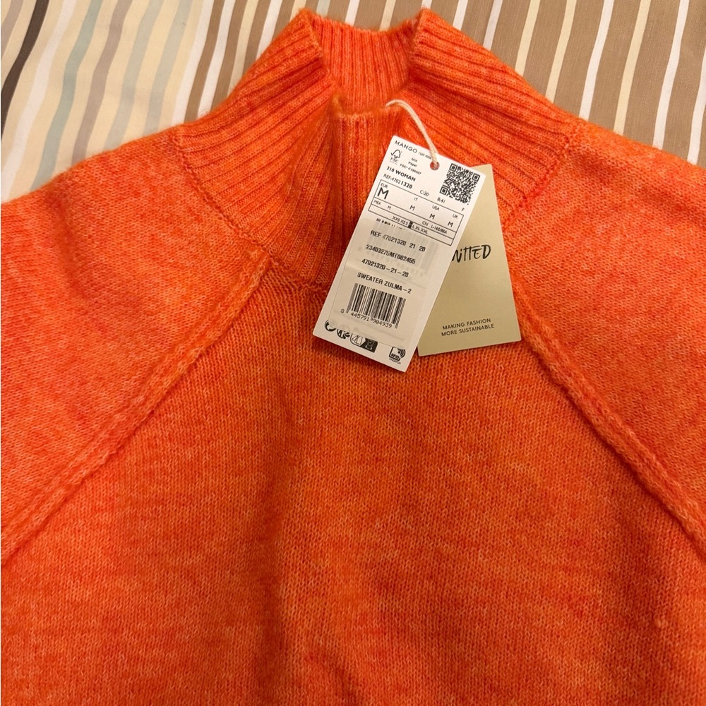 Mango Orange Turtleneck Sweater View 4